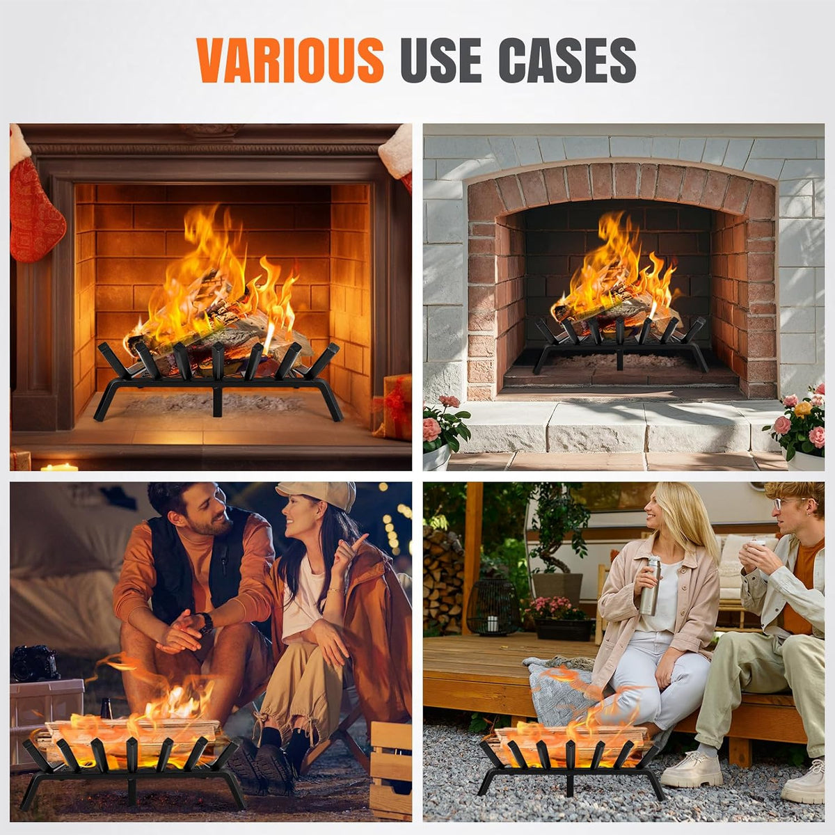 INNO STAGE 24 Inch Fireplace Grate with Ember Retainer