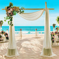 MDS Halloween Chiffon Draping Fabric - 2 Panel, 30" Wide x 100ft Long - Sheer Spooky Arbor & Canopy Drapery for Haunted House Backdrops, Party Ceilings, DIY Costumes & Themed Events - Champagne Gold (Pack of 2)