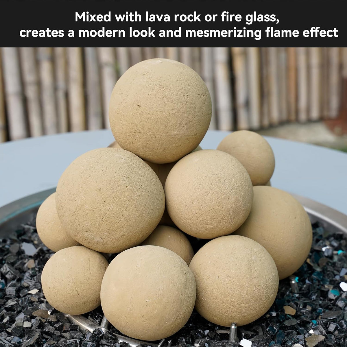 Skyflame 4-inch Ceramic Fireplace Balls, Fire Pit Firepalce Decorative