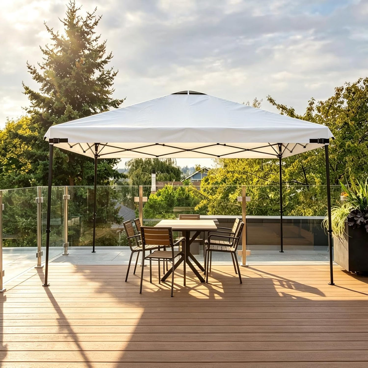 Joramoy 12x12ft Canopy Replacement Waterproof Taped Seams(White Top Only)