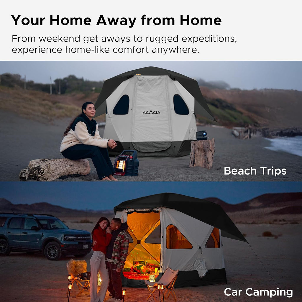 Space Acacia Lite Camping Tent, Pop Up Tents for Camping, Lightweight & Durable Beach Tent, Level 7 Wind Resistance, UPF 50+ | Quick Setup for Camping & Backyard, Banyan