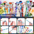 513Pcs DIY Beaded Garden Stakes, Fairy Wand Kit with 18 Threaded Rod