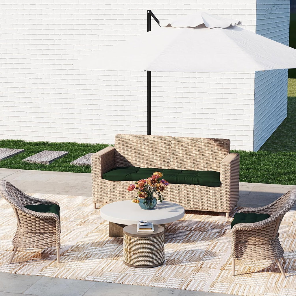 Outdoor Bench Cushion 41x19x4 Inch Loveseat Pad, Dark Green