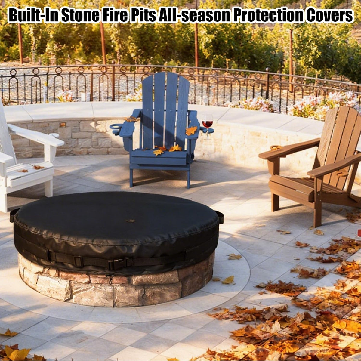 Round Fire Pit Cover for In-Ground Fire Pits 60-64 Inch