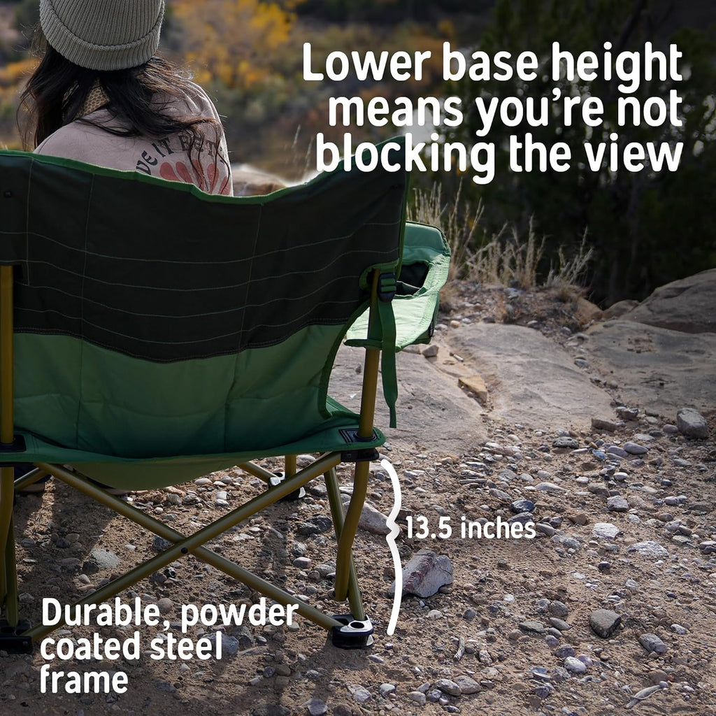Kelty Low Loveseat 2 Person Folding Camping Chair (Low Height/Deep Lake)