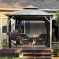PURPLE LEAF Outdoor Hardtop Gazebo 10' x 10' Champagne Aluminum Structure