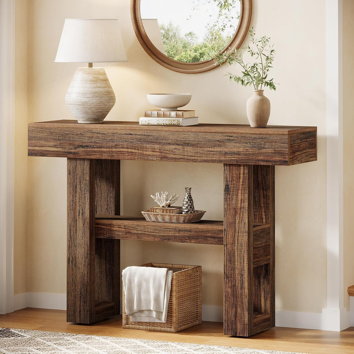 Tribesigns 41.34" Farmhouse Console Table, Sofa Table Behind The Couch