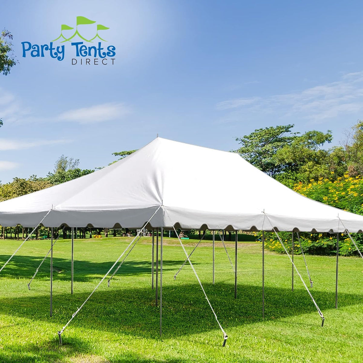 Party Tents Direct 20' x 30' Standard Canopy Pole Tent, White Top