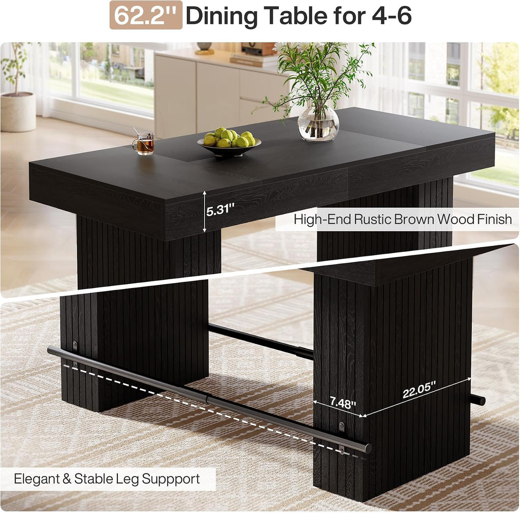 tribesigns 62.2" tall dining table for 4-6, counter on a desk or shelf