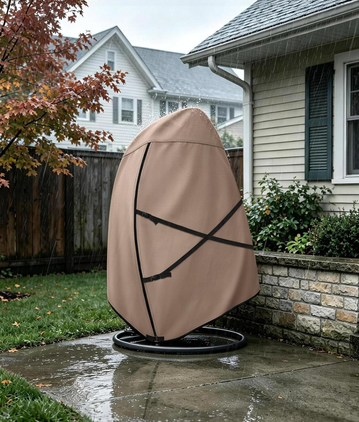 ultcover patio hanging egg chair cover, 66w x shown in use
