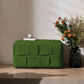 Cmishe 28" Rectangular Woven Corduroy Ottoman Footrest - Large Modern Entryway Bench & Bed End Stool, Sturdy Wood Frame, No Assembly (Green-L)