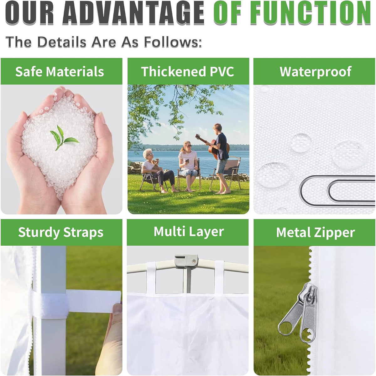Clear Canopy Sidewalls for 10x10 Pop Up Tent, White