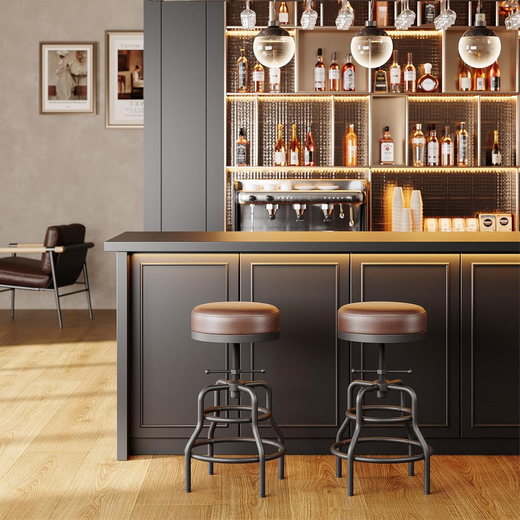 Raynesys 22-29 Inch Adjustable Height Industrial Swivel Bar Stool