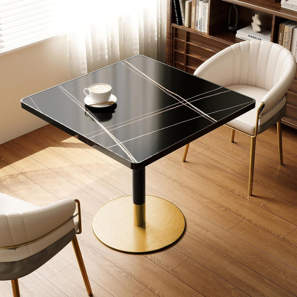 31.5'' Tulip Table, Square Dining Table with Sintered Stone Tabletop