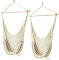 Barydat 2 Pcs Hanging Hammock Chair Boho Swing Chair, Beige