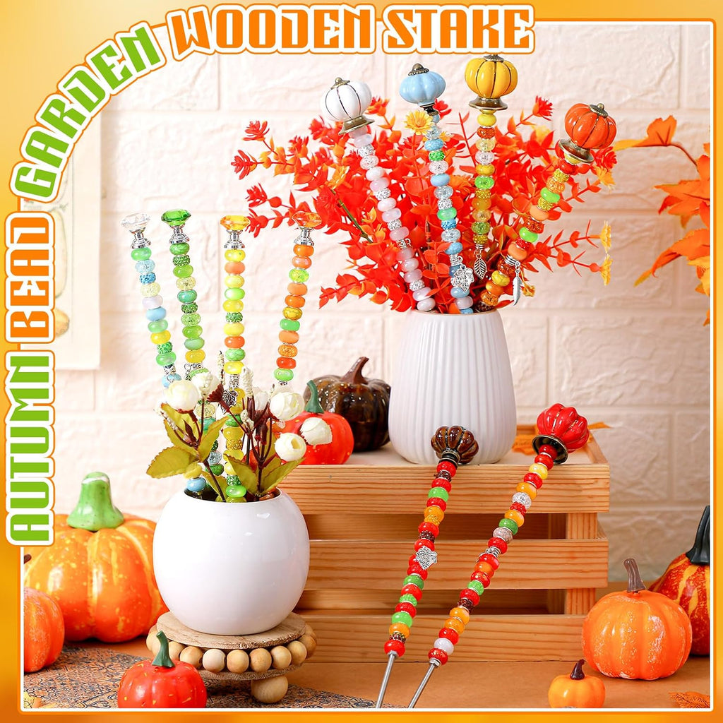 Hicarer 338 Pcs Fall Beaded Fall Garden Stakes DIY Fairy Wand Kit