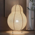 Akari Noguchi Japanese Floor Lantern Lamp, Japandi Linen Floor Table Lamp