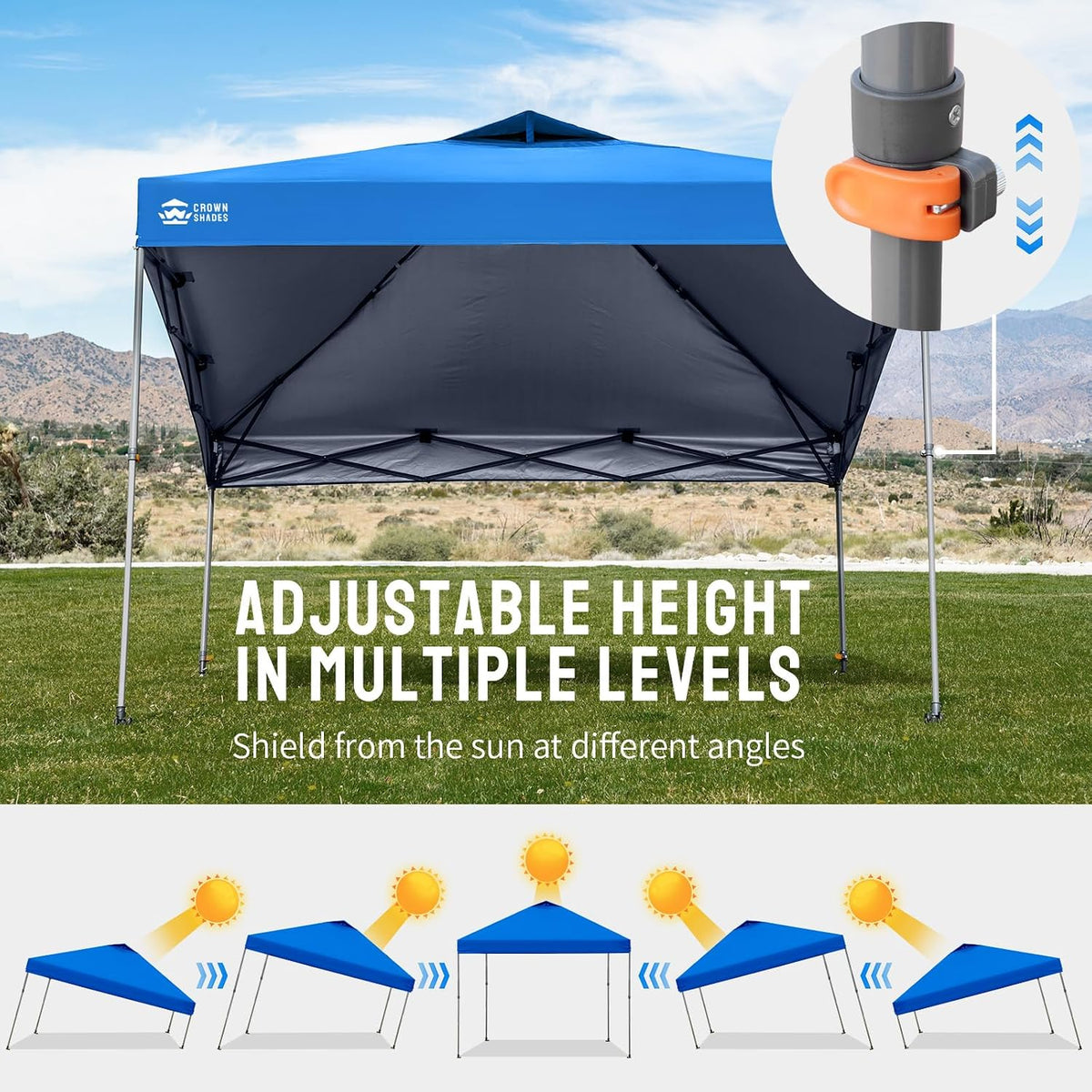 CROWN SHADES 10x10 Pop Up Canopy Tent,Outdoor Canopy, Blue
