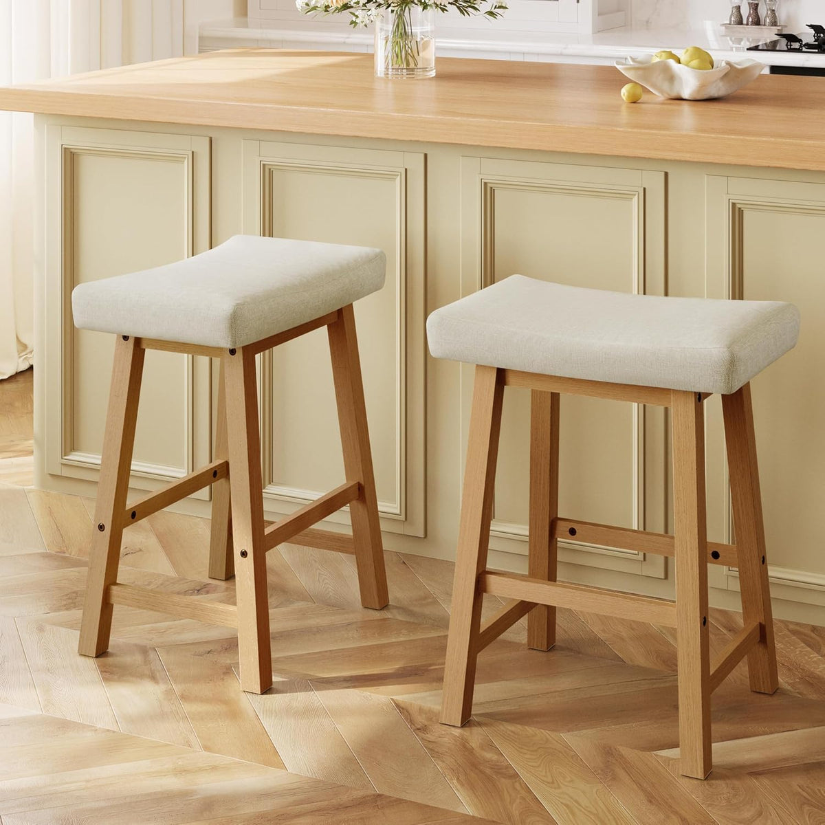 Yaheetech 24 Inch Counter Height Bar Stools Set of 2 Backless