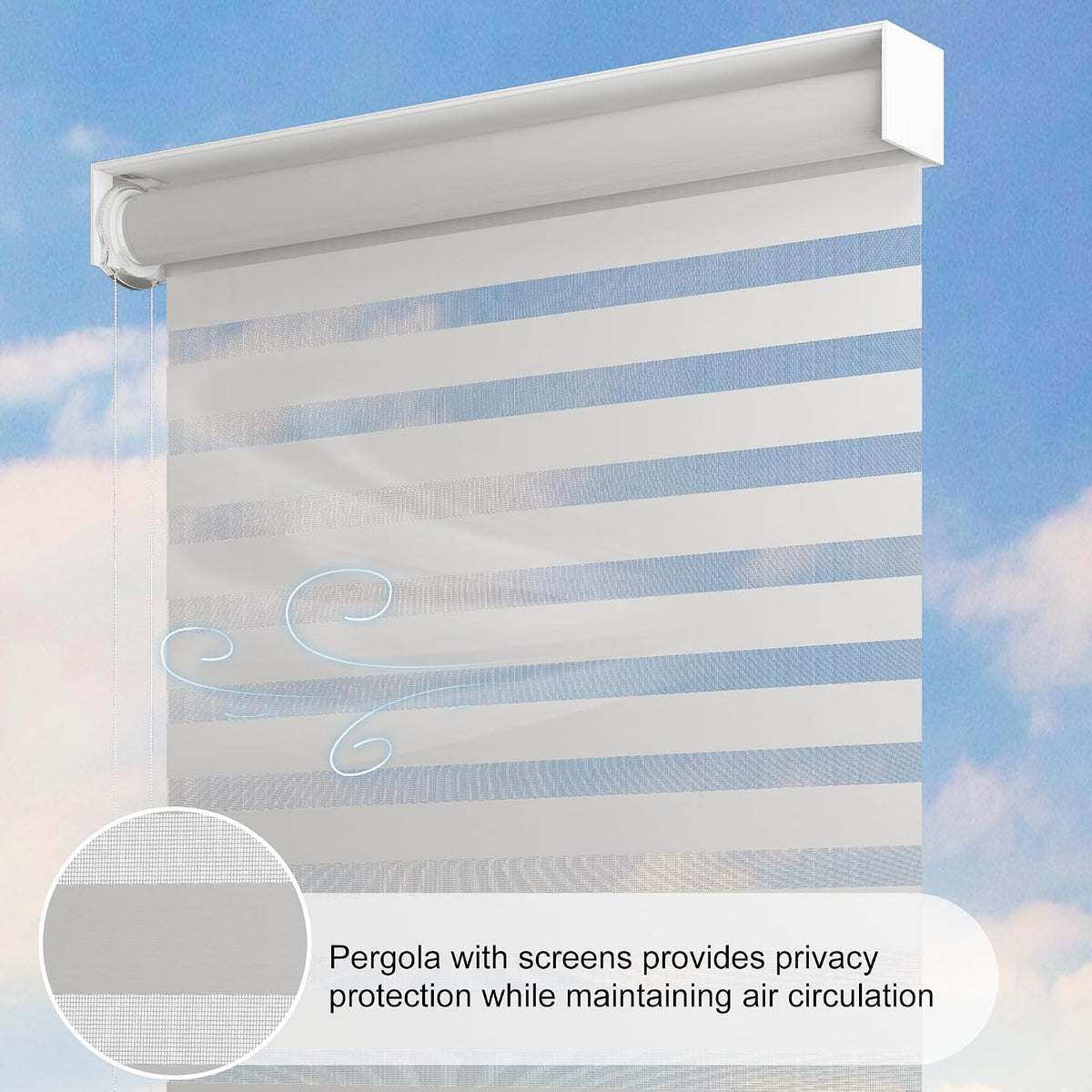 PURPLE LEAF Louvered Pergola 14' x 20' White, 1 Long Side, 2 Short Sides