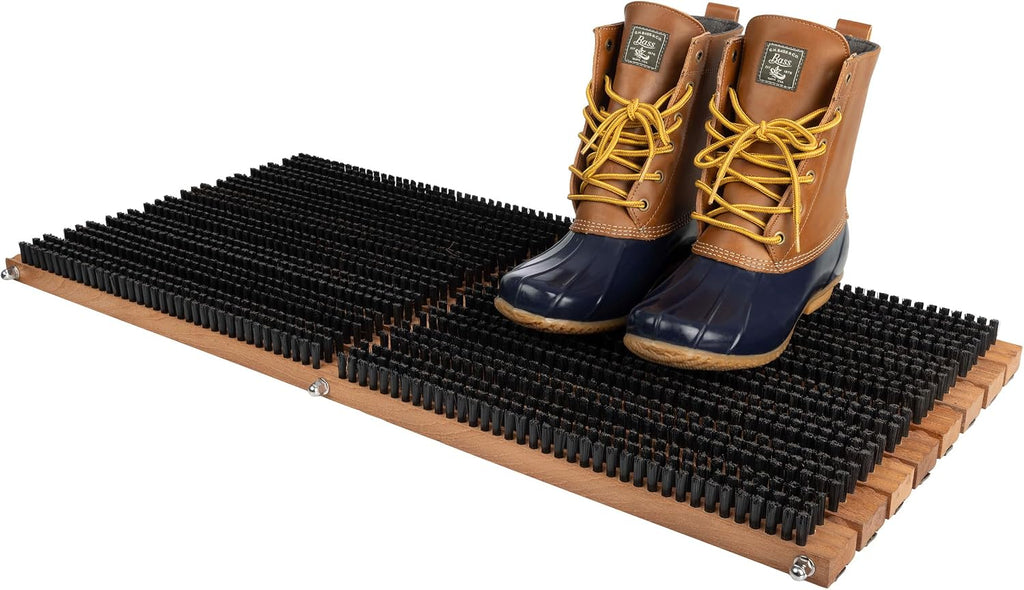 Kings County Tools Wooden Door Mat with Nonslip Rubber Backing, 31.5” x 14”