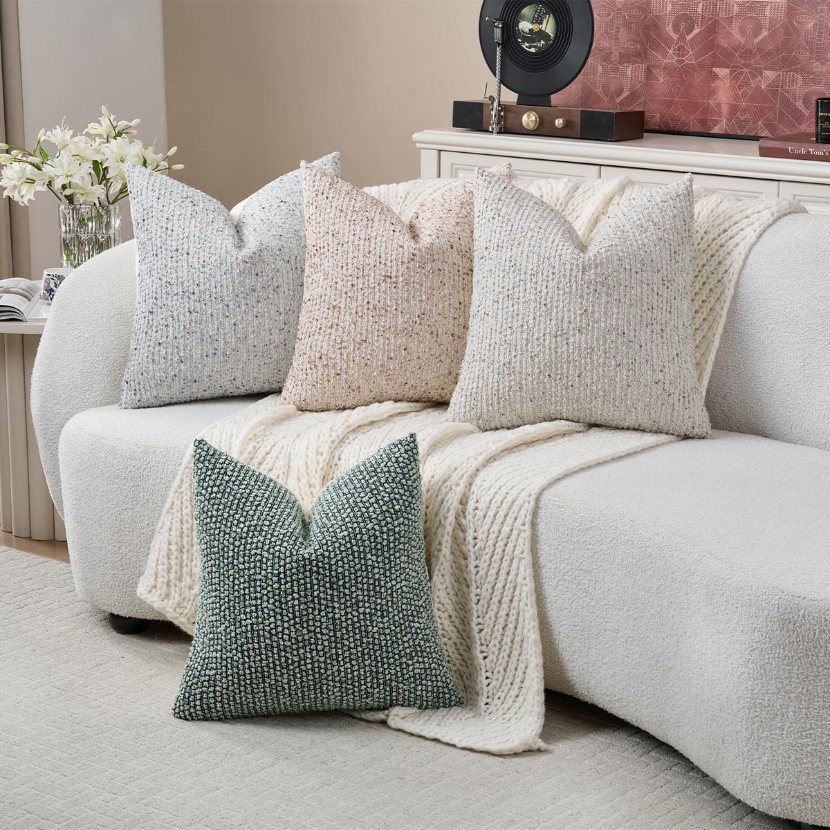dezene striped throw pillow covers 20x20 set of on a desk or shelf