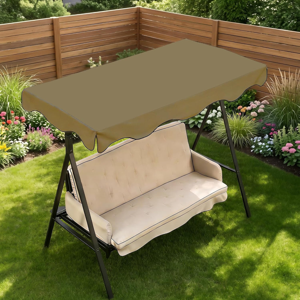 3 Seat Outdoor Swing Replacement Top for Patio, Khaki