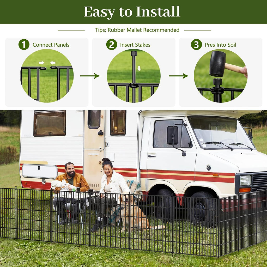 No Dig Garden Fence Outdoor for Yard, 40in (H) x 23.6ft(L)