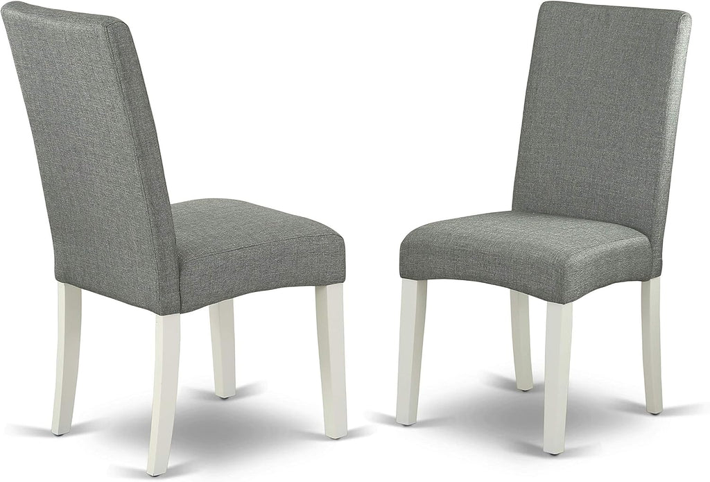 East West Furniture DLDR5-LWH-07 5 Piece Dining Set, Linen White Finish
