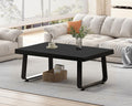 HSH 39" Wood Rectangle Coffee Table for Living Room, Black Oak