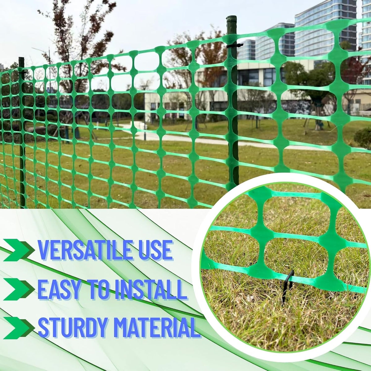 PotatoLife Green Plastic Garden Fence, Extra Strength, 40''x100'