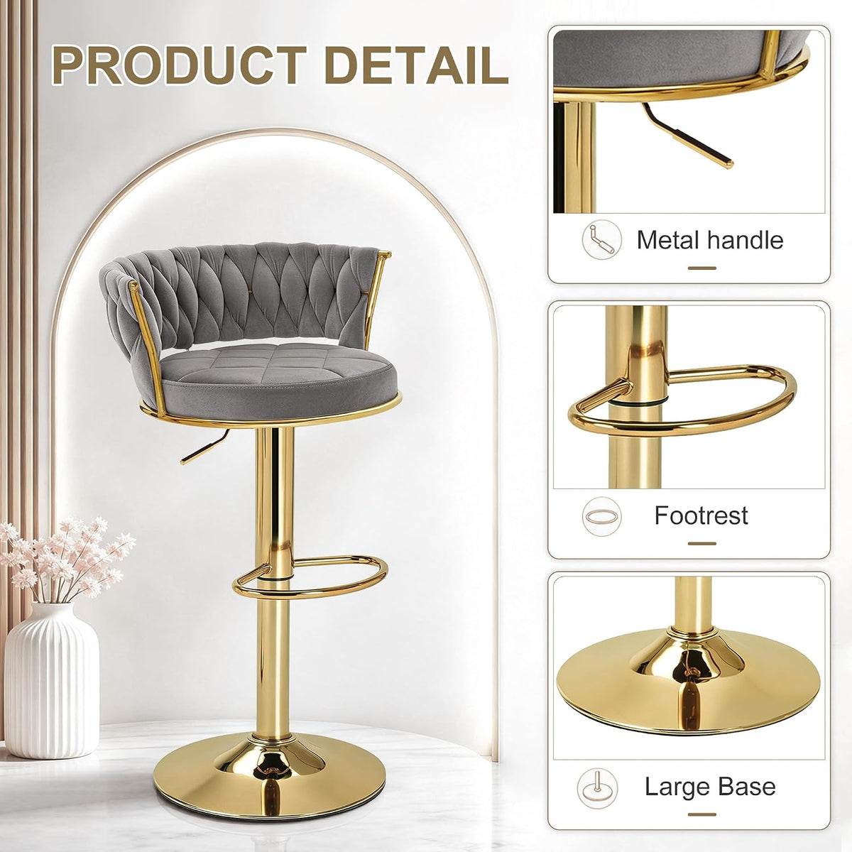 vecelo bar stools set of 2, adjustable barstools, package contents