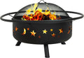 Sunnydaze Cosmic 42" Large Fire Pit for Outside Wood Burning, Round, Metal