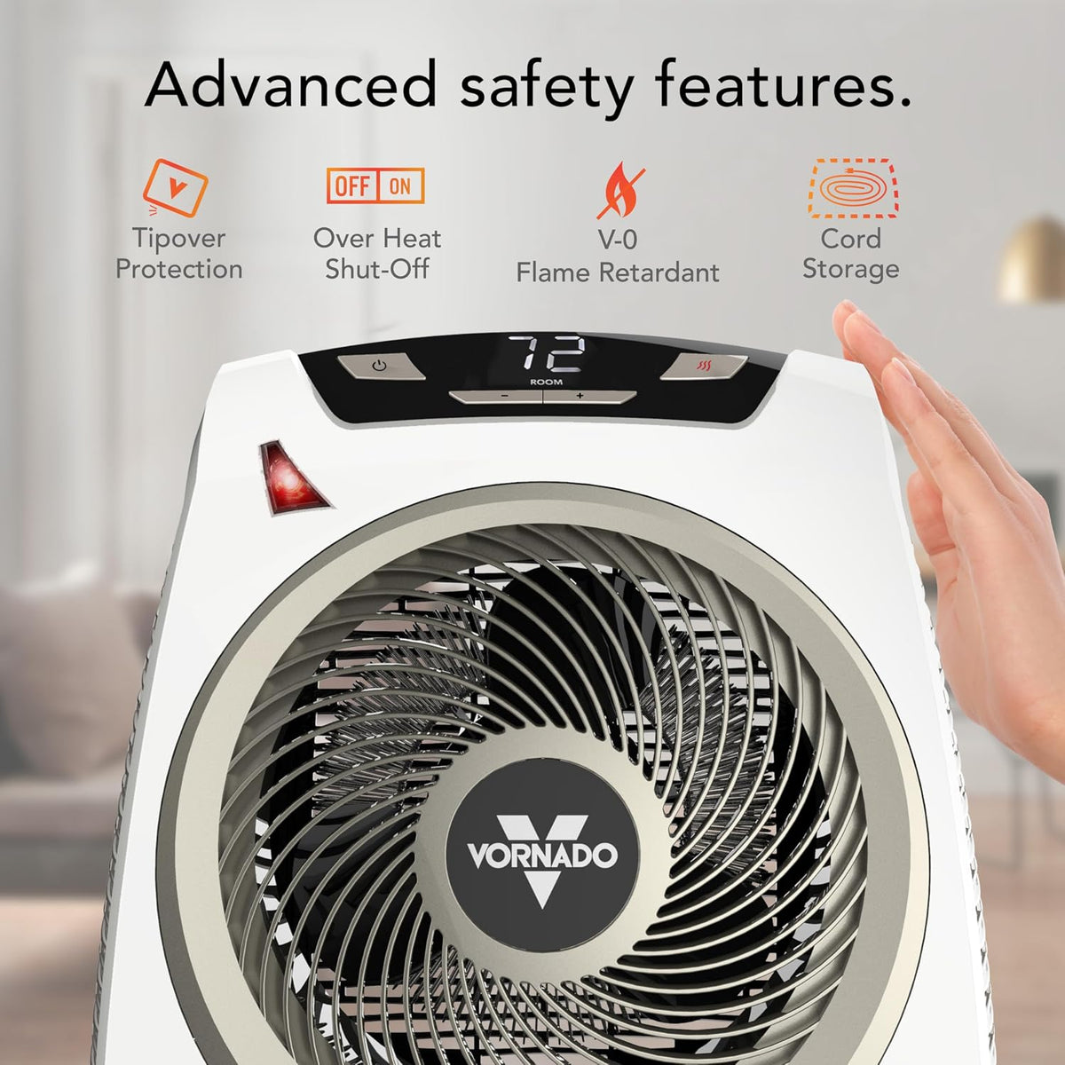 Vornado AVH10 (2025) Space Heater, Fan Only Mode, Auto Climate, White