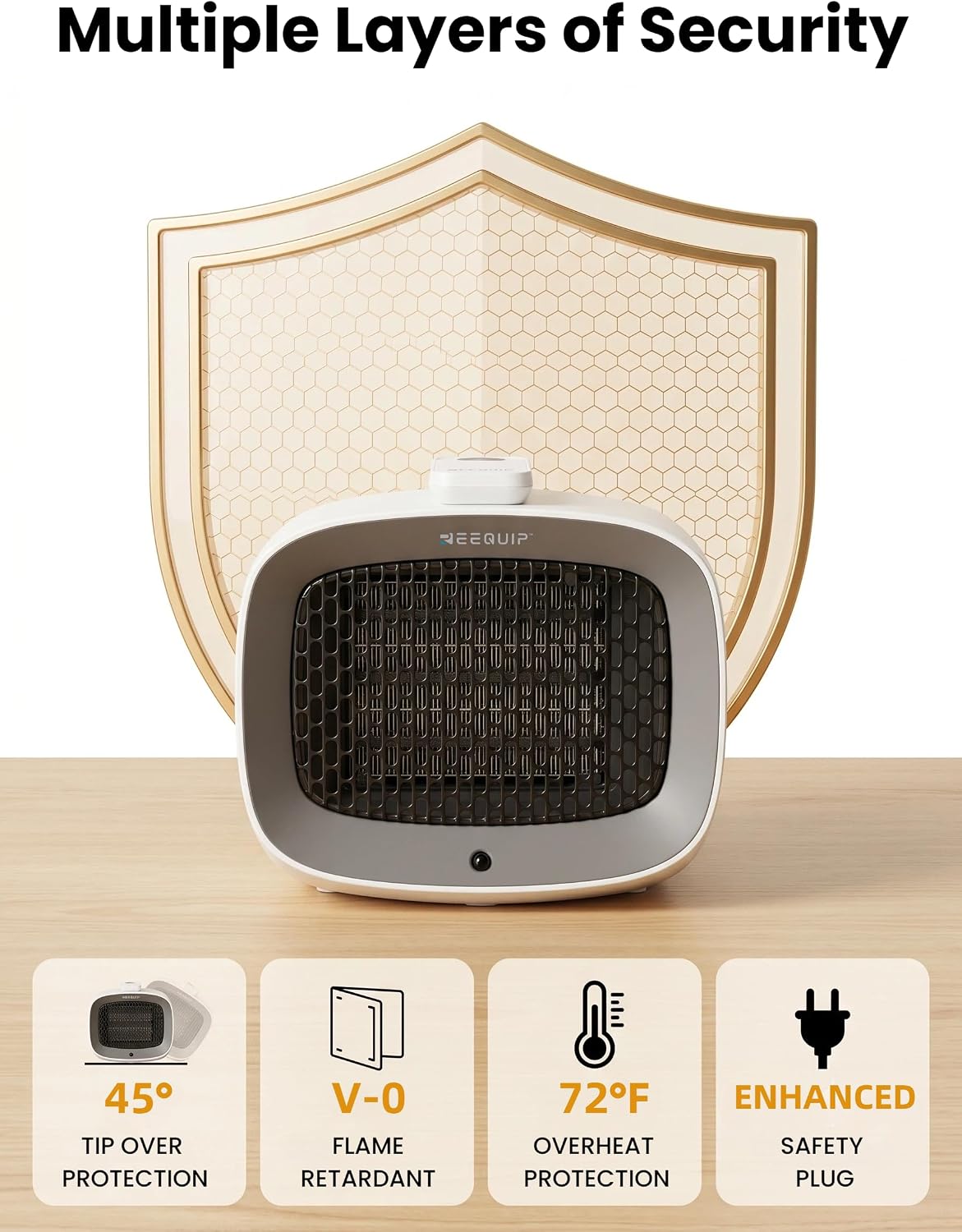 Small Space Heater with Magnetic Remote for Indoor Use