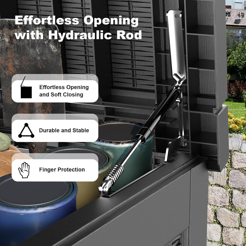 280Gal Outdoor Storage Box Waterproof Lockable Deck Box