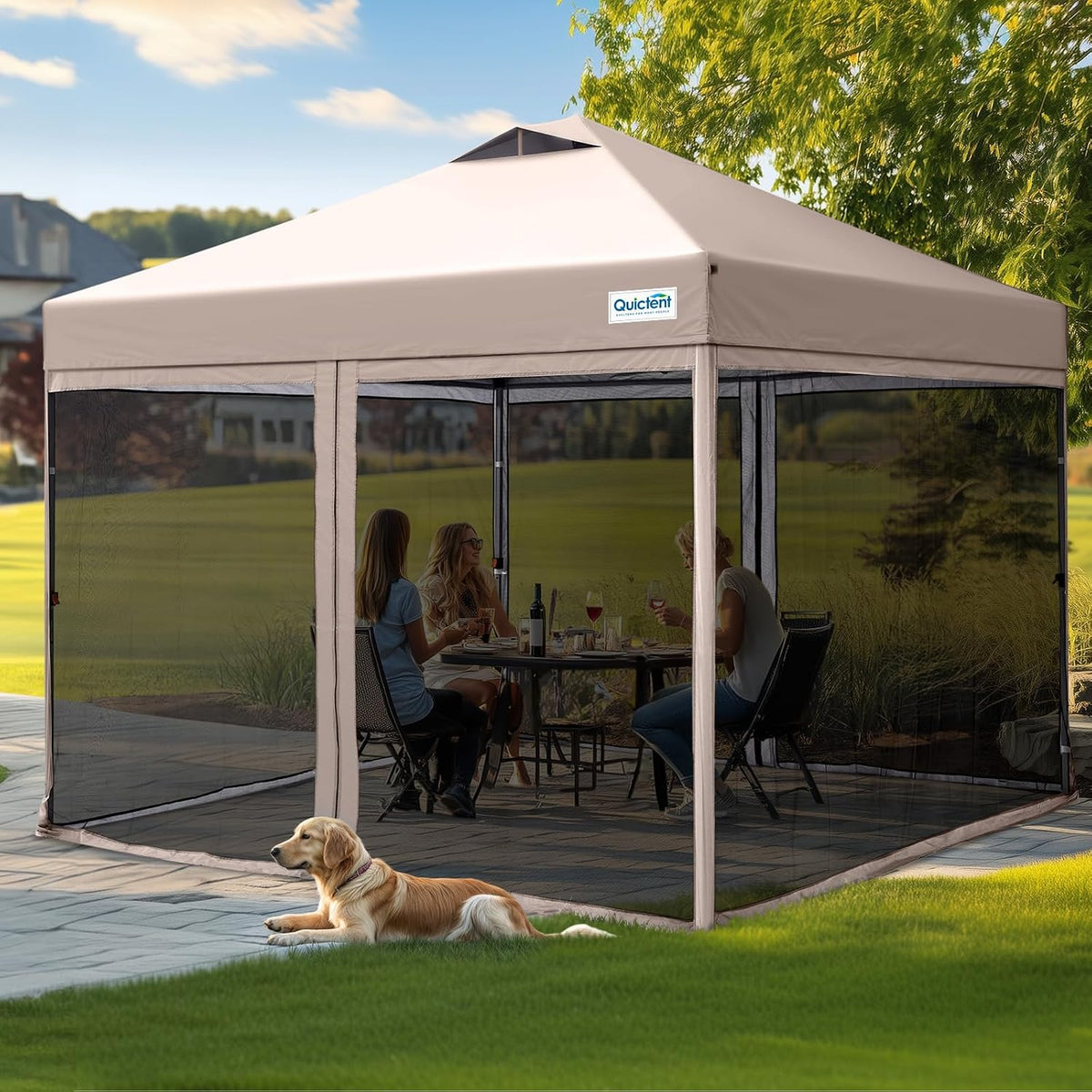 Quictent 10'x10' Pop up Screened Canopy Tent with Mosquito Netting