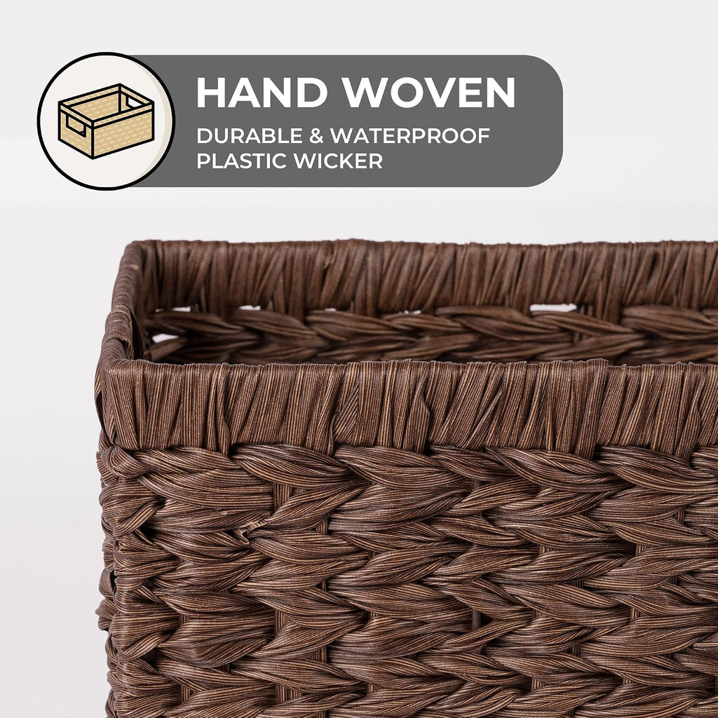 GRANNY SAYS Wicker Storage Baskets for Shelves, Brown Wicker Baskets,2-Pack