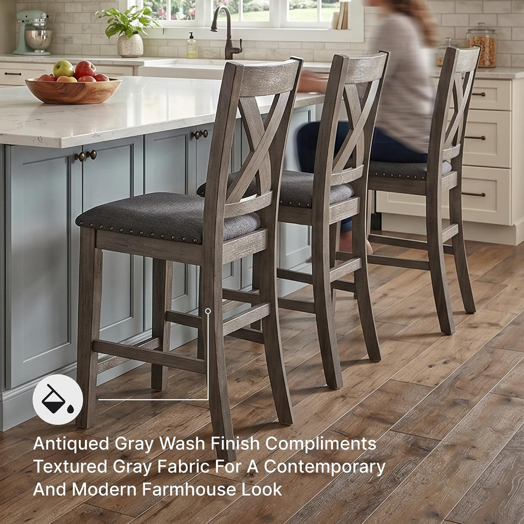 Signature Design by Ashley Caitbrook X-Back Bar Stools Set of 2, Gray