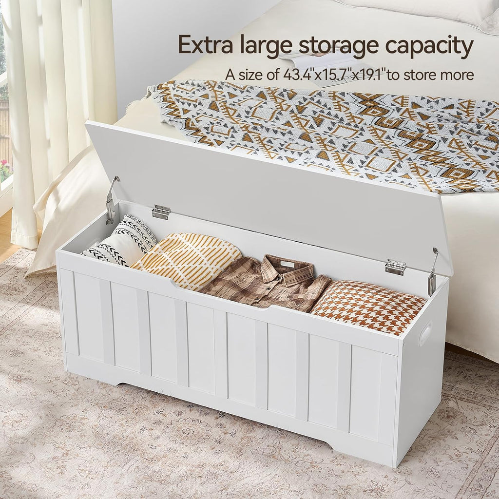 VANKILEY 47.2" Storage Chest Extra Large, Storage Bench.(White)