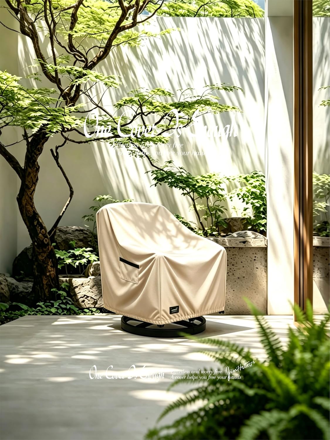 JinHrtoyi Outdoor Chair Covers 2 Pack,30Wx34Dx38H inches Patio Chair Cover,100% Waterproof Heavy Duty Outdoor Furniture Covers Waterproof,Light Brown Minimalism Style Patio Furniture Cover