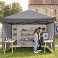 GAFETE 4 Sidewalls Pop Up Canopy, Commercial 10x10 Tent, Gray