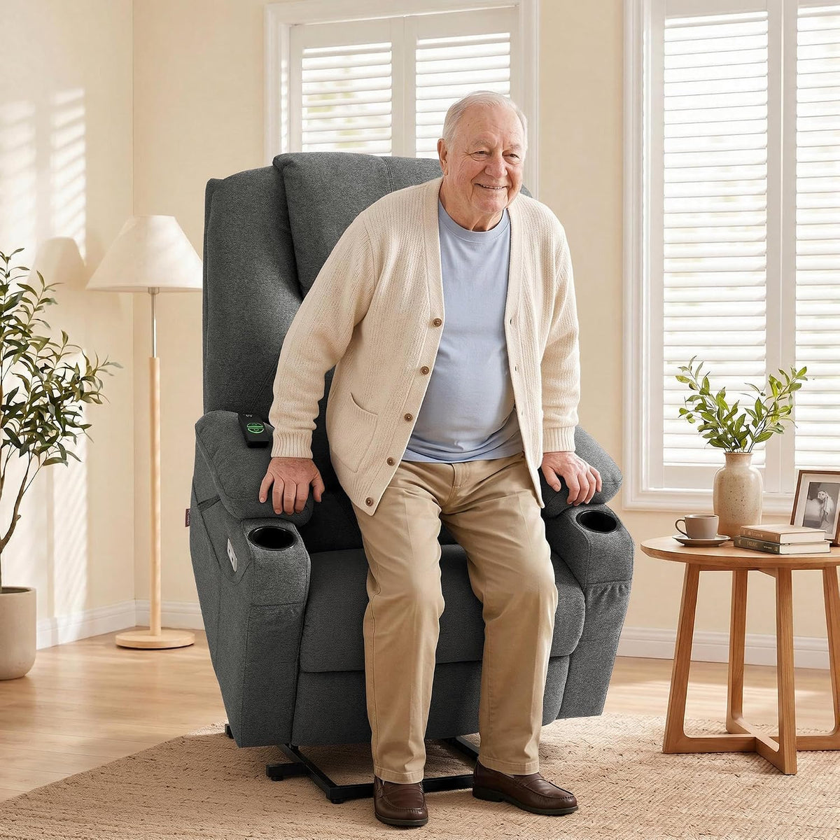 MCombo Power Lift Recliner Chair for Elderly R7510(Grey, Large-Wide)