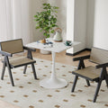 White Square Tulip Table for 2 Person, Modern 24 Inch Small Dining Table