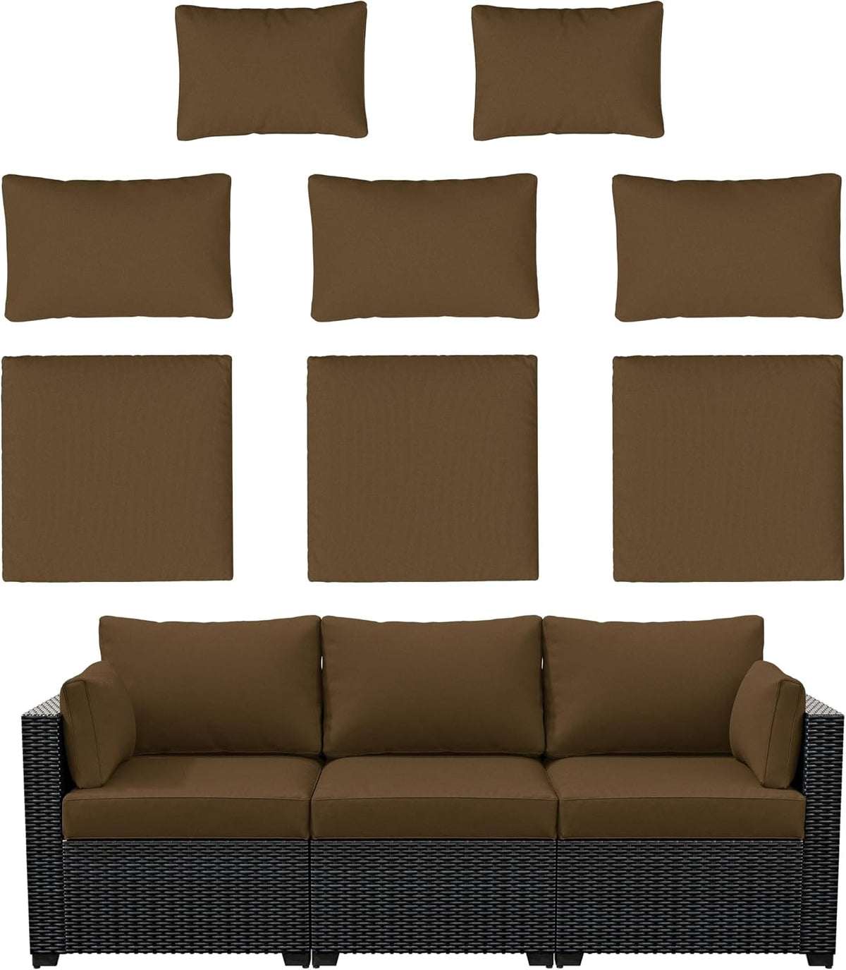 8p Outdoor Cushion Slipcovers Patio Cushion Covers Replacement, Covers Only