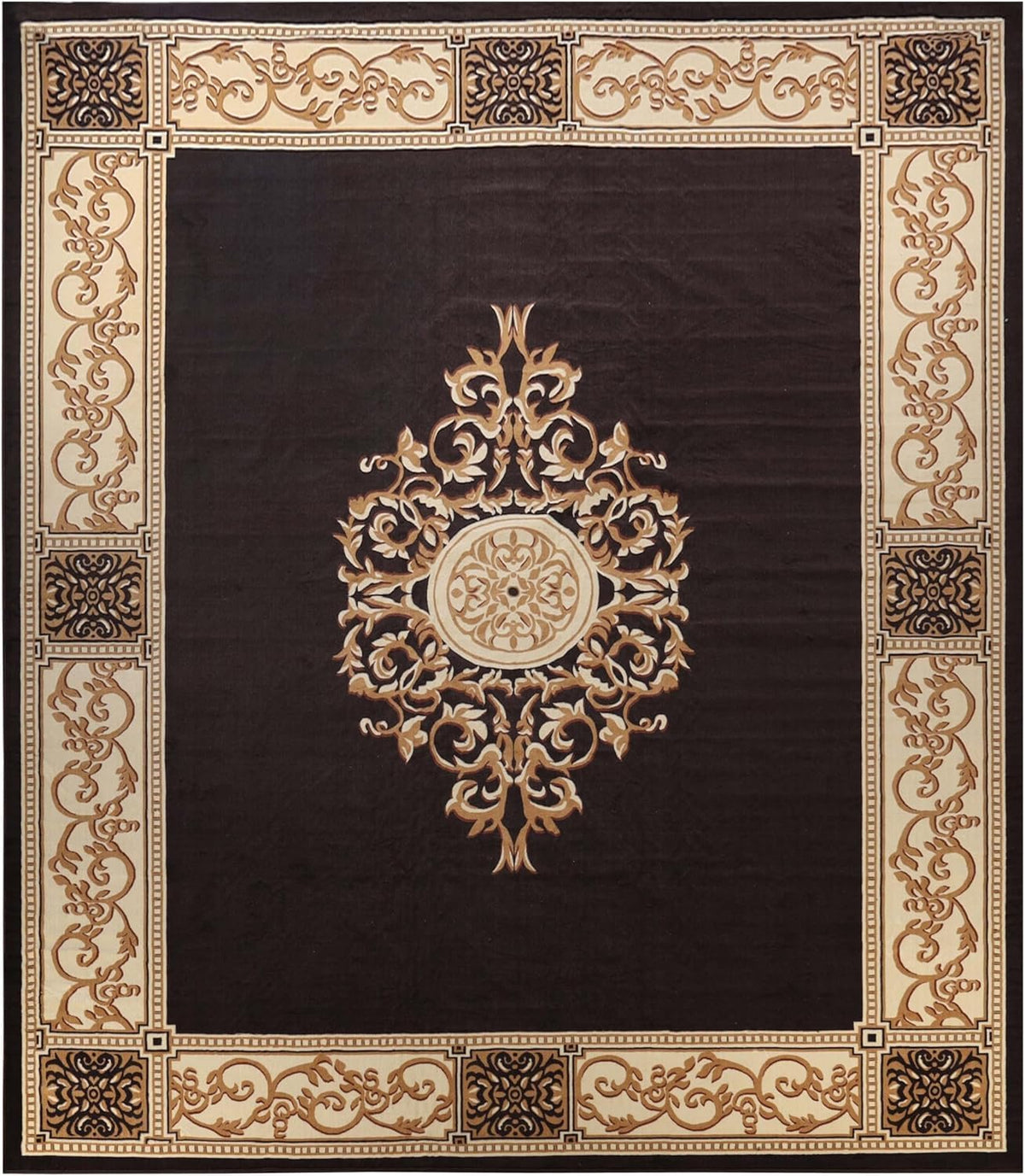 Superior Indoor Washable Area Rug, Non Slip, 12'x18', Coffee