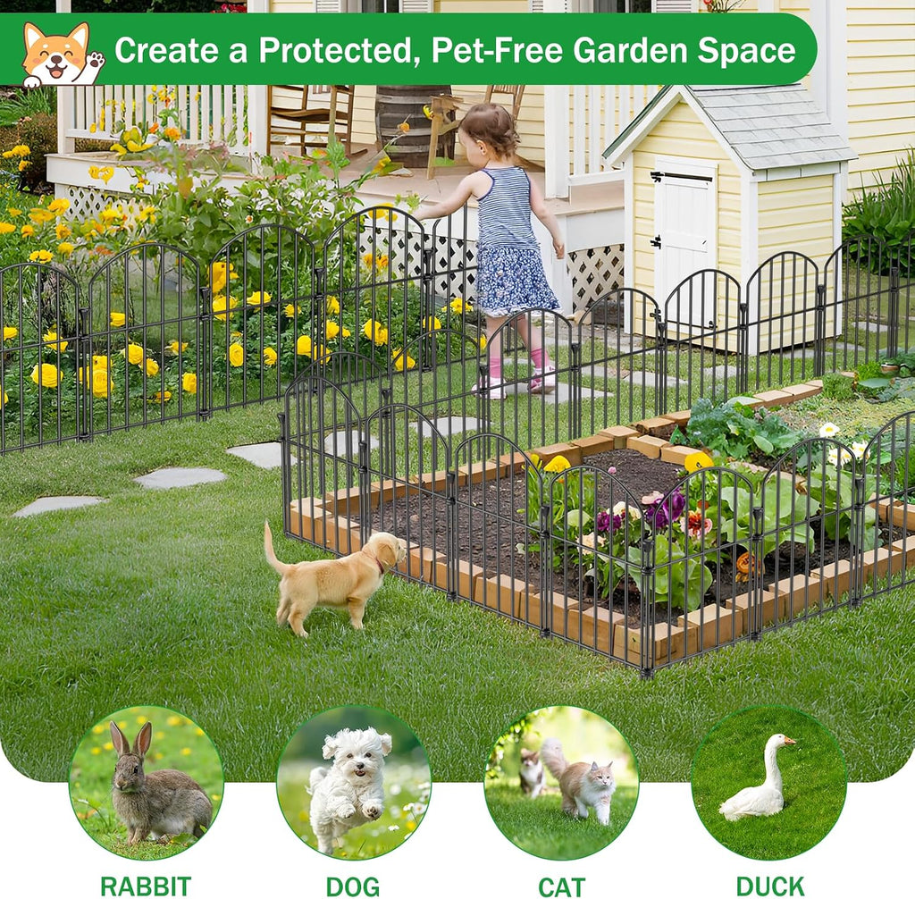 No Dig Garden Fence Panels, Dog Fence Outdoor for Yard, 30 Pack