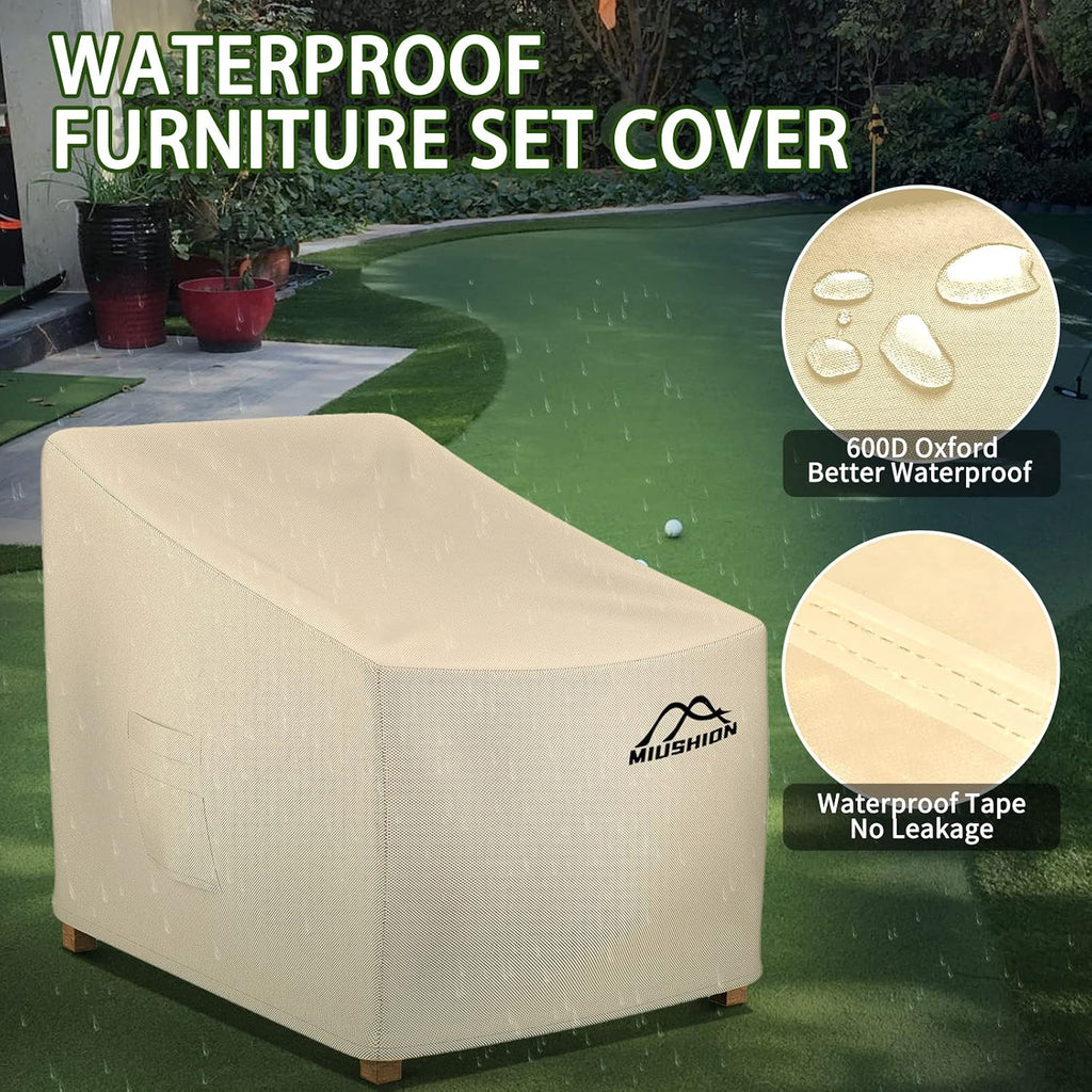 patio chair covers, 40" w x 40" d, side view