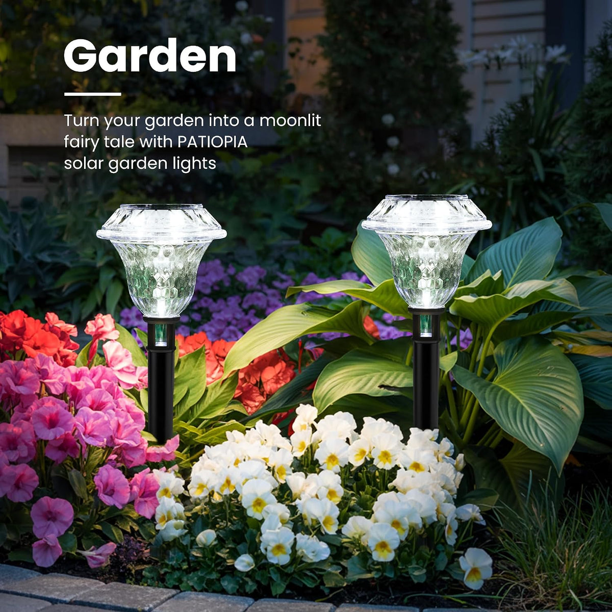 Solar Pathway Lights, Acrylic Garden Lights Outdoor Decor 6 Pack