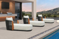 PURPLE LEAF Patio Chaise Lounge Chairs Set of 3 Plush Olefin Cushion White